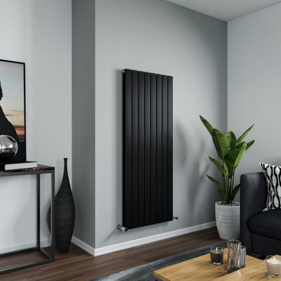 Agadon Panio Duplex Designer Panel Radiator 1500 x 595 mm Textured Black - 4533 BTU - 10 Year Guarantee