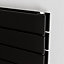Agadon Panio Duplex Horizontal Designer Panel Radiator 295 x 1800 mm Textured Black - 3314 BTU - 10 Year Guarantee