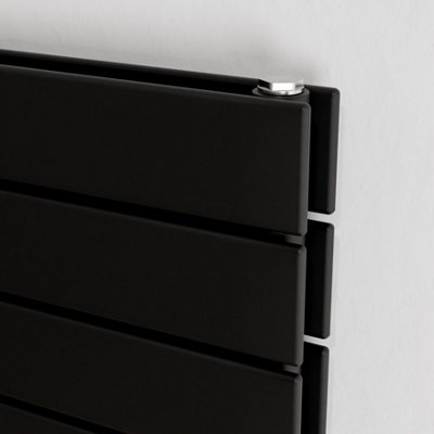 Agadon Panio Duplex Horizontal Designer Panel Radiator 445 x 1500 mm Textured Black - 3901 BTU - 10 Year Guarantee