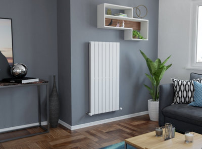 Agadon Panio Duplex Vertical Designer Panel Radiator 1200 x 445 mm White - 2785 BTU - 10 Years Guarantee