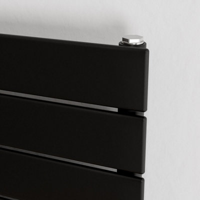Agadon Panio Horizontal Designer Panel Radiator 445 x 1800 mm Textured Black - 3017 BTU - 10 Year Guarantee
