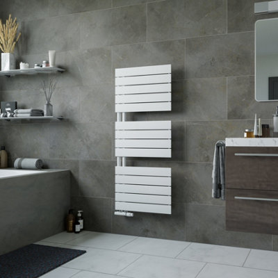 Agadon Panio Up Designer Panel Towel Radiator 1195 x 500 mm White - 2109 BTU - 10 Years Guarantee