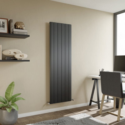 Agadon Paris Aluminium Designer Radiator 1800 x 565 mm Textured Anthracite - 4276 BTU - 10 Years Guarantee