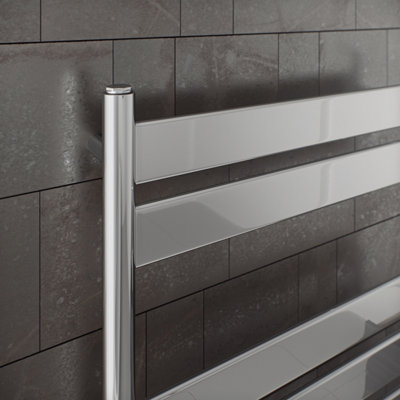 Agadon Scala Vera 1200 x 500 mm Chrome Towel Radiator - 962 BTU - 5 Years Guarantee