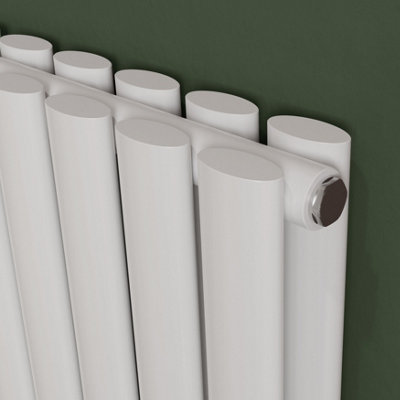 Agadon Solo Duplex Designer Oval Tube Radiator 1800 x 480 mm White - 5926 BTU