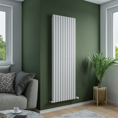 Agadon Solo Duplex Designer Oval Tube Radiator 1800 x 600 mm White - 7424 BTU