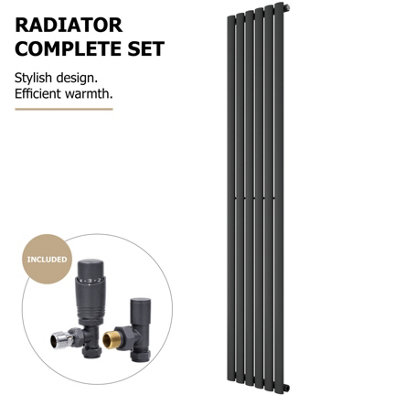Agadon Solo Vertical Designer Oval Tube Panel Radiator 1800 x 360 mm ...
