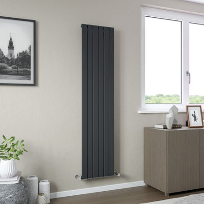 Agadon Vienna Aluminium Designer Radiator 1800 x 415 mm Textured Anthracite - 2806 BTU - 10 Years Guarantee