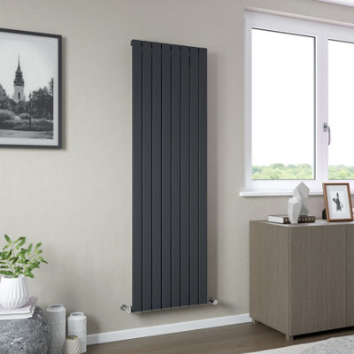 Agadon Vienna Aluminium Designer Radiator 1800 x 555 mm Textured Anthracite - 3744 BTU - 10 Years Guarantee