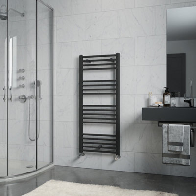 Agadon Willow Designer Towel Radiator 1174 x 500 mm Anthracite Structure - 1611 BTU - 10 Years Guarantee