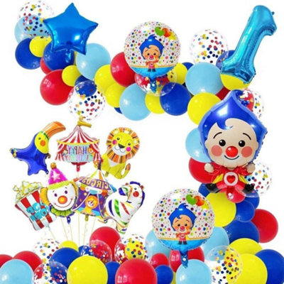 Age 1 Circus Birthday Balloons Set - Colourful Carnival Party ...