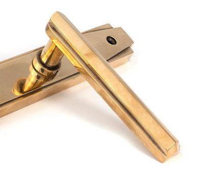 Aged Brass Art Deco Slimline Lever Espag. Lock Set