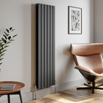Agnite Anthracite Designer Radiator Vertical Flat Panel Double Panel ...