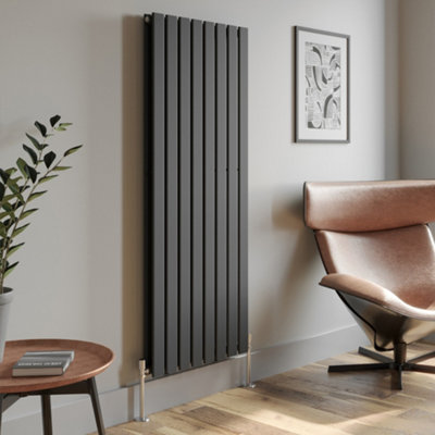 Agnite Anthracite Designer Radiator Vertical Flat Panel Rads Double ...