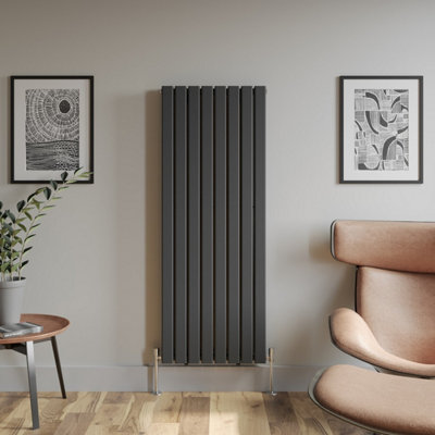 Agnite Anthracite Designer Radiator Vertical Flat Panel Rads Double ...