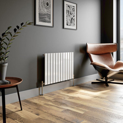 Agnite Designer Radiator Horizontal White Flat Panel Rads Single Panel ...