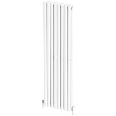 Agnite Designer Radiator Vertical White Oval Column Rads Double Panel ...