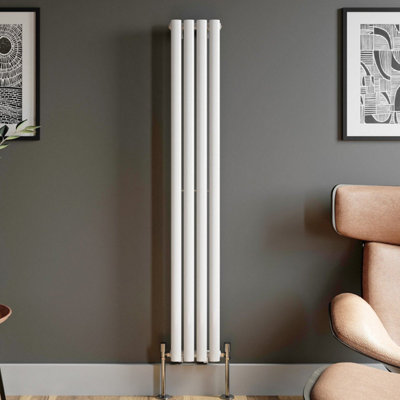 Agnite Designer Radiator Vertical White Oval Column Rads Single Panel ...