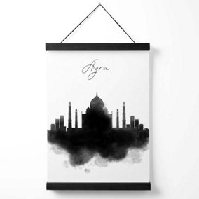 Agra Watercolour Skyline City Medium Poster with Black Hanger