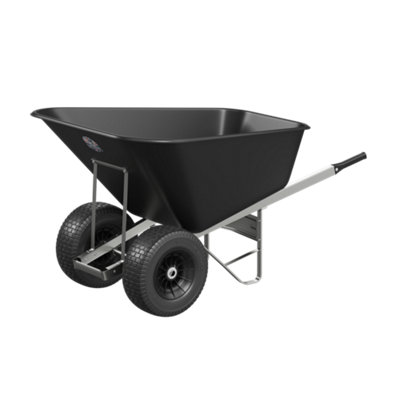 Agri Barrow Wheelbarrow Twin 200 Litre Plastic Tub Puncture Proof Fat ...