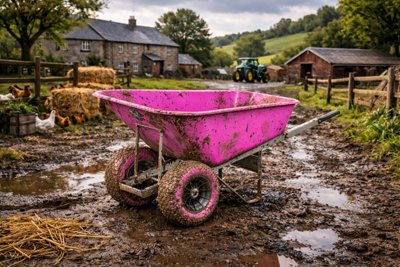 Agri Barrow Wheelbarrow Twin 200 Litre Plastic Tub Puncture Proof Fat ...