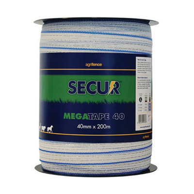 Agrifence Megatape Reinforced Tape (H4756) White (1.2cm x 200m)