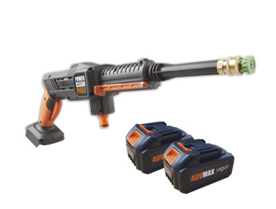 Aguri Power Clean P40 Max Cordless Pressure Washer with 2 x 20V 4.0Ah batteries and charger