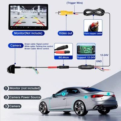 AHD 1080P Car Rear View Camera - Waterproof, Night Vision, 170 Wide Angle