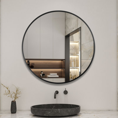 Round deals glass mirror