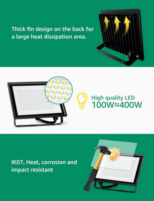 Aigostar 100W LED Work Light 8700LM Portable Super Bright Loft Light