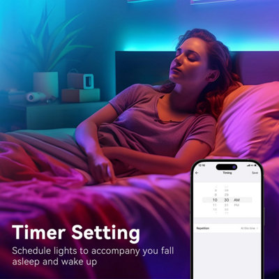 Aigostar 10m Smart LED Strip Lights with Remote Control, WiFi App Control Compatible with Alexa and Google Assistant