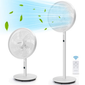 Aigostar 16" Pedestal Fan with Remote Control and LED Display, Adjustable Height, 7 Blades