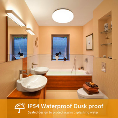 Warm light in bathroom sales
