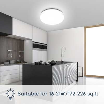 Aigostar 18W Bathroom Ceiling Light, 2100LM LED Light IP54 Waterproof ...