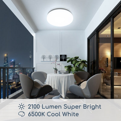 Aigostar 18W Bathroom Ceiling Light, 2100LM LED Light IP54 Waterproof ...