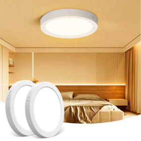 Aigostar 18W LED Ceiling Lights, 1980LM Round LED 3000K Warm White Pack of 2