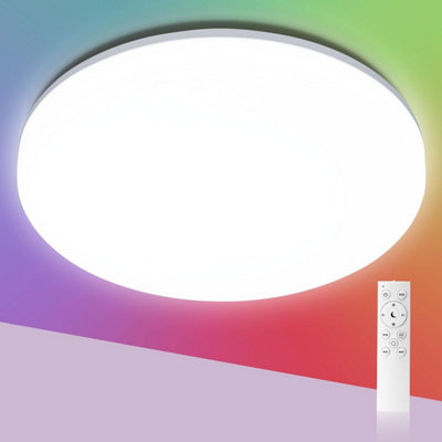 Aigostar 18W RGB LED Ceiling Light with Remote Control Waterproof IP54 Dimmable