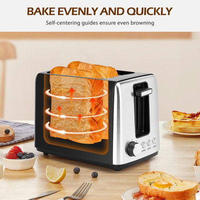 Aigostar 2 Slice Toaster with Warming Rack, 750W