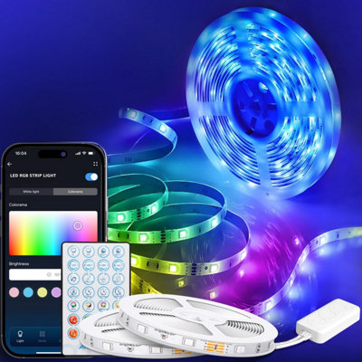 Aigostar 20m Smart LED Strip Lights with Remote Control, WiFi App Control Compatible with Alexa and Google Assistant(2x10M)