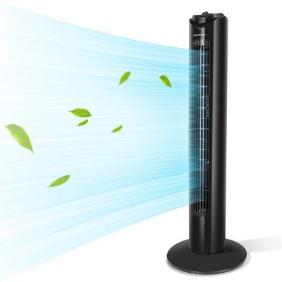 Aigostar 30" Tower Fan with 3 Speeds, Quiet Standing Bladeless Fan for Bedroom Living Rooms Office, Black Price Comparisons | Compare The Build