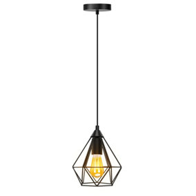 Aigostar Black Industrial Ceiling Pendant Light Compatible with E27 Bulb(Not Included)