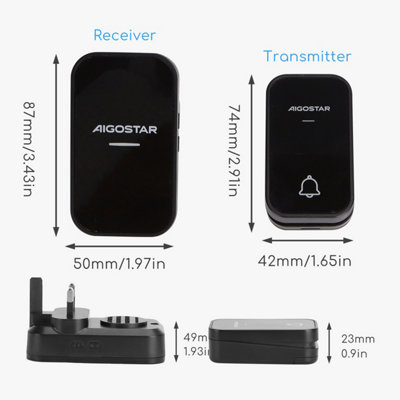 thumbnail image 2 of Wireless Doorbell Kit – Waterproof, 1000FT Range, Plug-in Receiver, Adjustable Volume 2 of 5