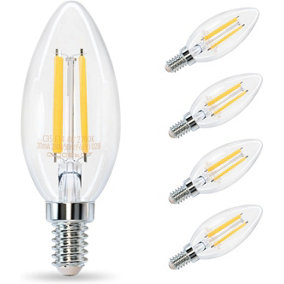 Aigostar C35 E14 Filament Bulbs, Light Bulbs Screw Small 4W 470LM 2700K, Pack of 5