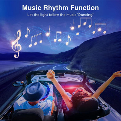Aigostar Car LED Interior Lights, LED Strip Lights with Music Sound ...