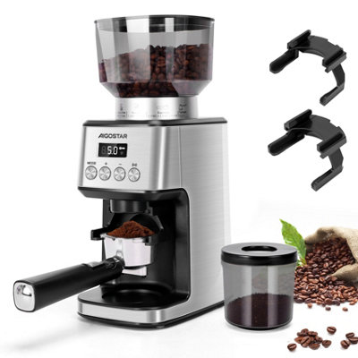 SOWTECH Conical Burr Coffee Grinder - 38 Grind Settings With Precision Timer For Espresso To French Press