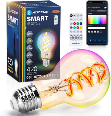 Aigostar E27 Smart Bluetooth Mesh Bulb 4.9W 420LM A60