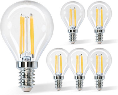 Aigostar G45 E14 Filament Bulbs, Light Bulbs Screw Small 4W 470LM 2700K, Pack of 5