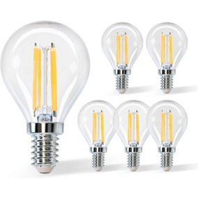 Aigostar G45 E14 Filament Bulbs, Light Bulbs Screw Small 4W 470LM 2700K, Pack of 5