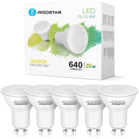 Aigostar GU10 LED Bulbs Warm White 3000K Warm White 5PACK BOX