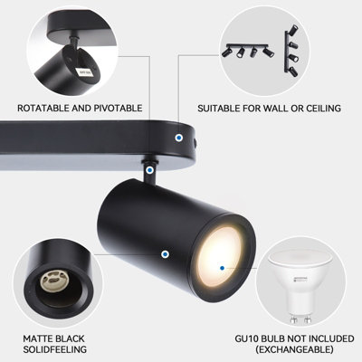 Aigostar Kitchen Lights Ceiling, 4 Way Spotlight Ceiling Lights GU10